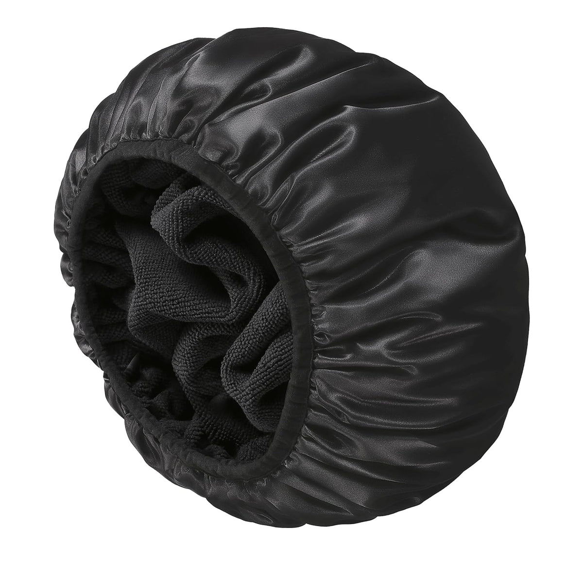 YIZIJIZI Large Terry Lined Shower Cap for Women, Reusable Waterproof