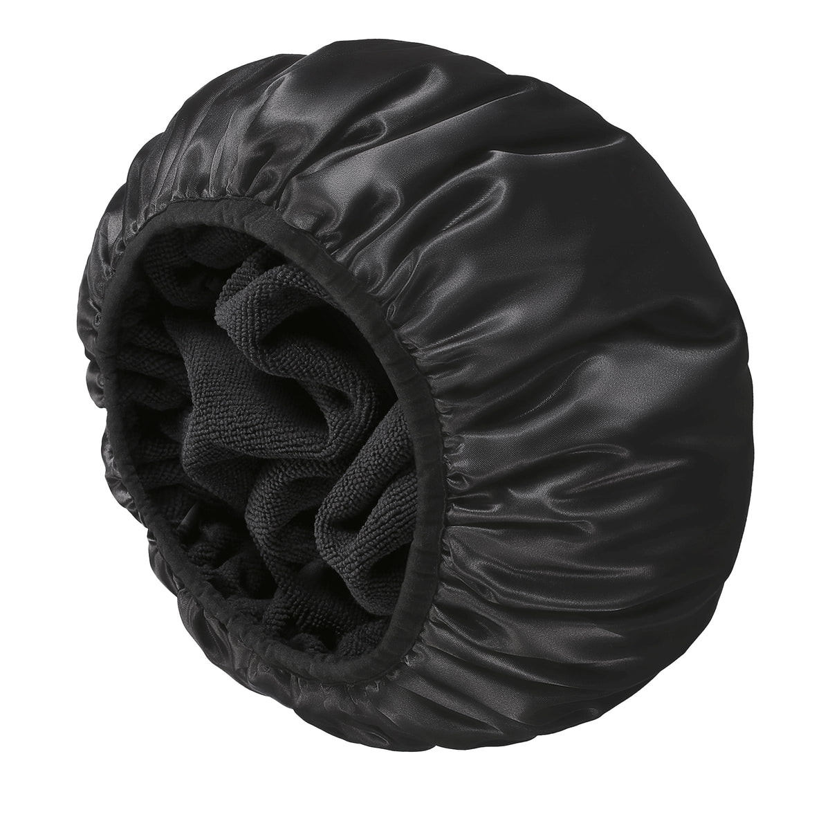 YIZIJIZI Large Terry Lined Shower Cap for Women, Reusable Waterproof