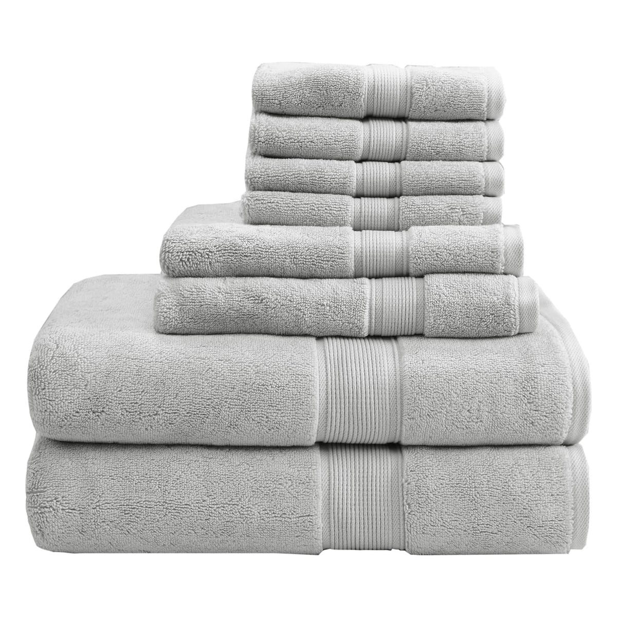 Madison Park 800GSM 100% Cotton Bathroom Bath Towel Set of 8, Cream