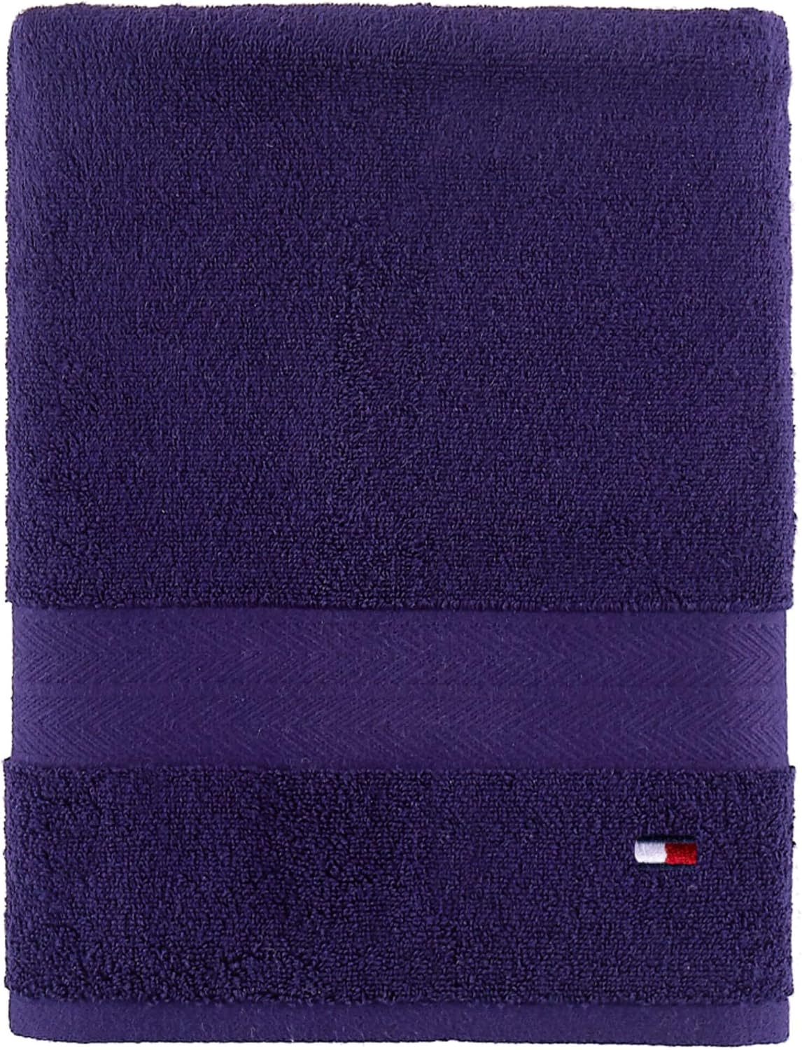 Tommy Hilfiger Modern American Solid Bath Towel, 30 X 54 Inches, 100% Cotton 574 GSM (Peacoat)