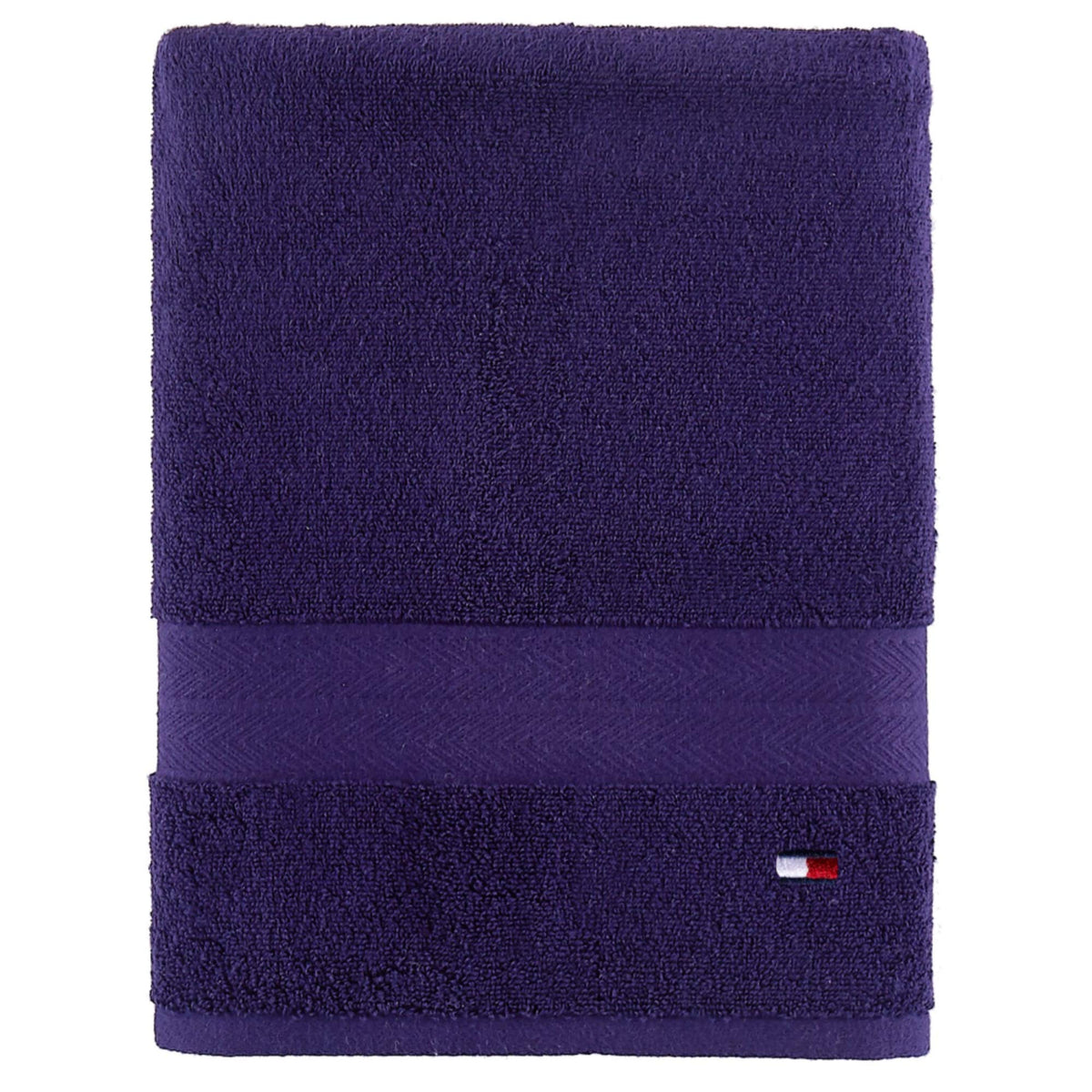 Tommy Hilfiger Modern American Solid Bath Towel, 30 X 54 Inches, 100% Cotton 574 GSM (Peacoat)