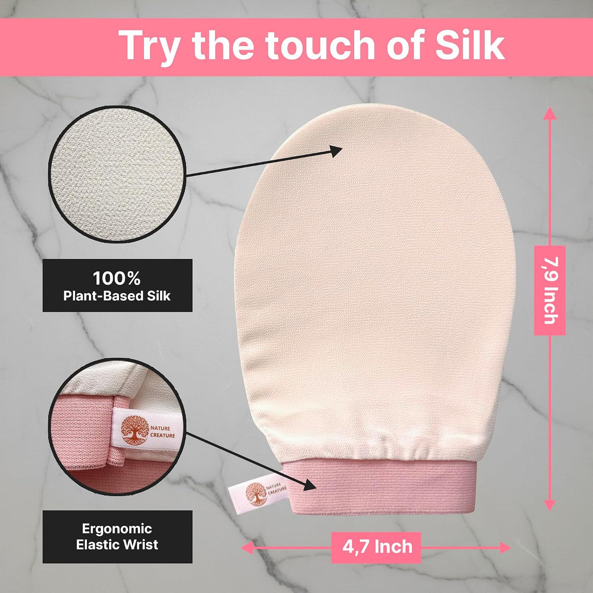 Vegan Silk Exfoliating Gloves Set (2 Pack) – Korean Spa Body Scrubber Mitt for Dead Skin & Ingrown Hair | Gift for Smooth Glowing Skin