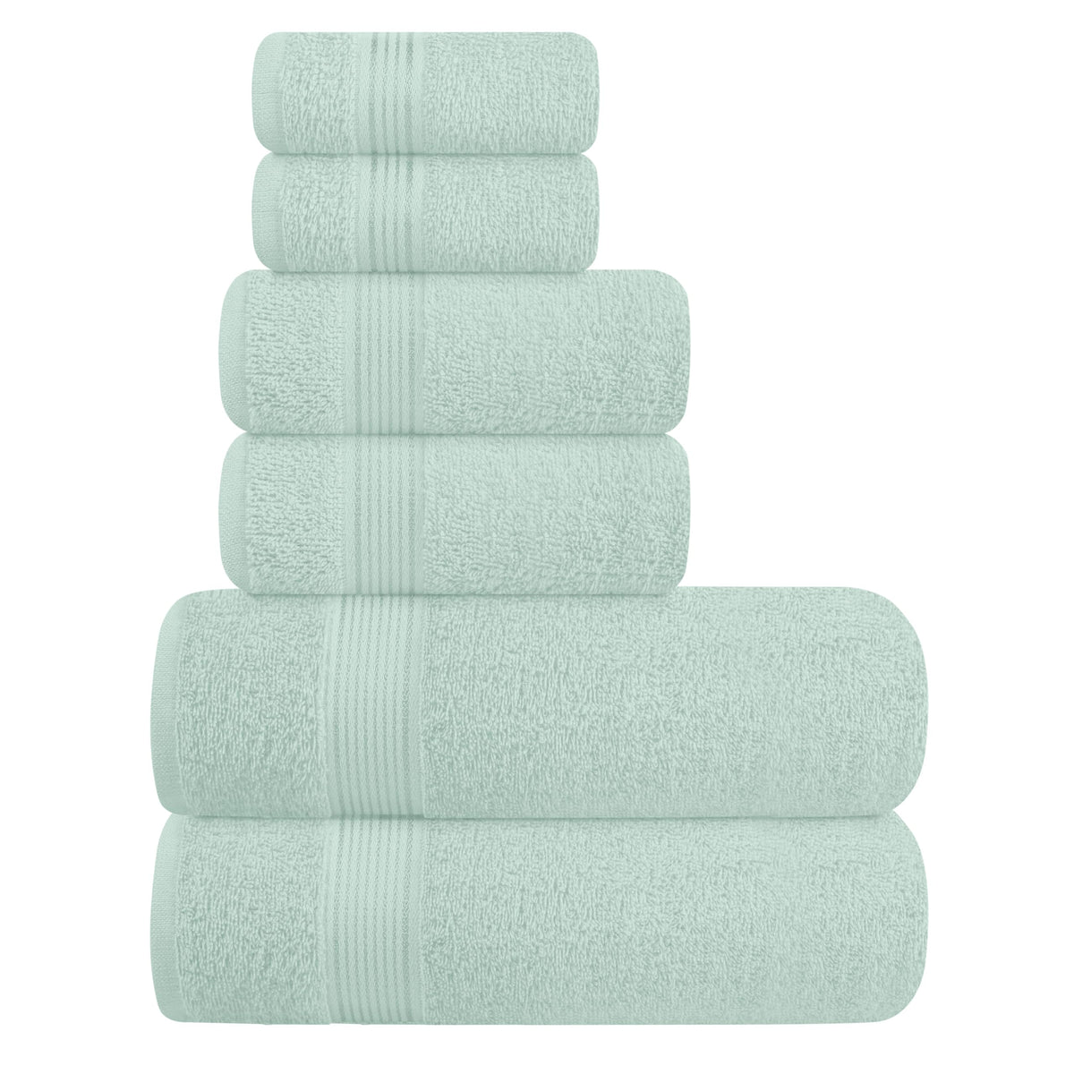 Belizzi Home Ultra Soft 6 Pack Cotton Towel Set, Contains 2 Bath Towels 28x55 inch, 2 Hand Towels 16x24 inch & 2 Wash Coths 12x12 inch, Ideal for Everyday use, Compact & Lightweight - Black