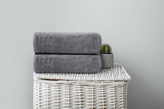 Tens Towels 4 Piece Extra Large Bath Towels 30 x 60 Inches, Dark Grey