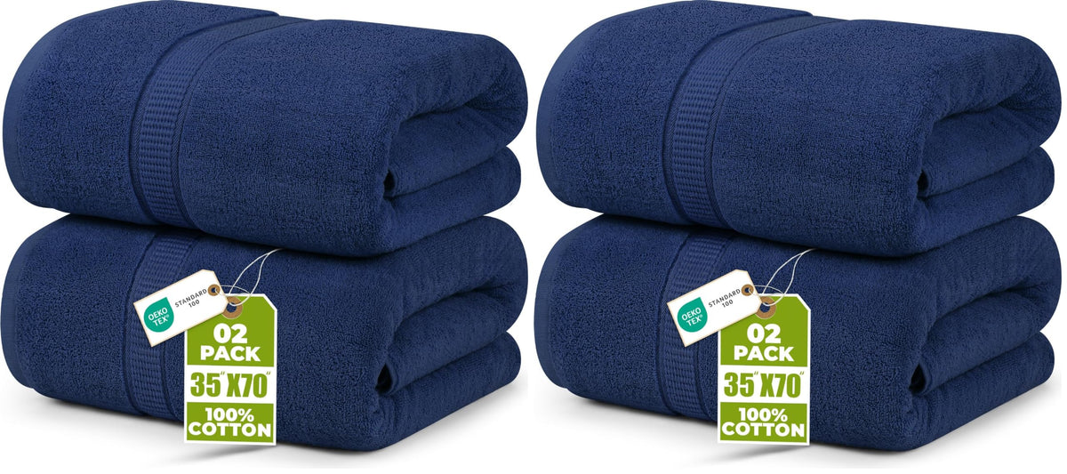 Utopia Towels Jumbo Bath Sheets, 2 Pack, 35x70 in, 600 GSM Cotton, Plum