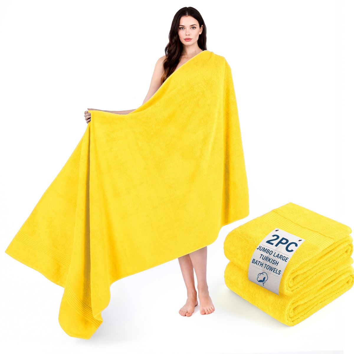 Cotton Paradise 100% Cotton Turkish Towel Set, Soft Absorbent Quick Dry, 6 Piece Towel Set, Beige