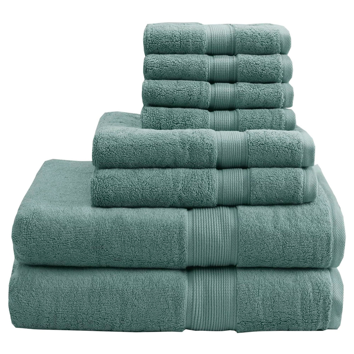 Madison Park 800GSM 100% Cotton Bathroom Bath Towel Set of 8, Cream