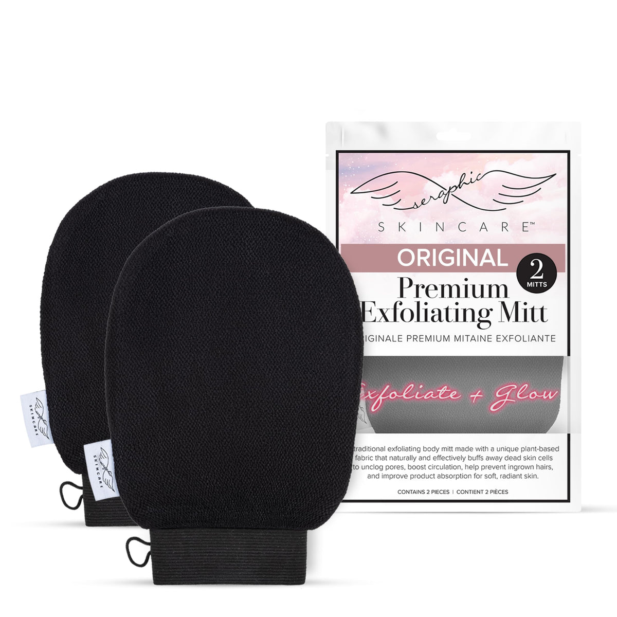 Original Premium Exfoliating Glove for Body 2pc - Body Scrubber Exfoliator