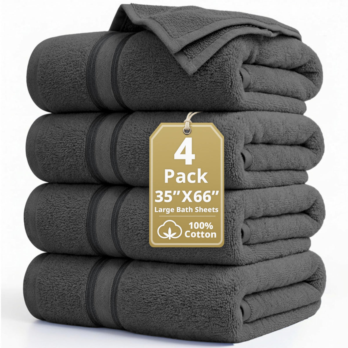 LANE LINEN Bath Towel Set 100% Cotton 18 Piece Soft Absorbent - Grey