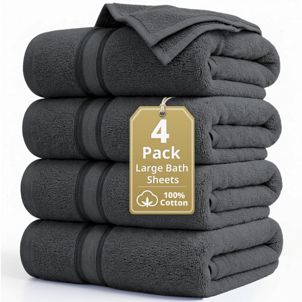 LANE LINEN Bath Towel Set 100% Cotton 18 Piece Soft Absorbent - Grey