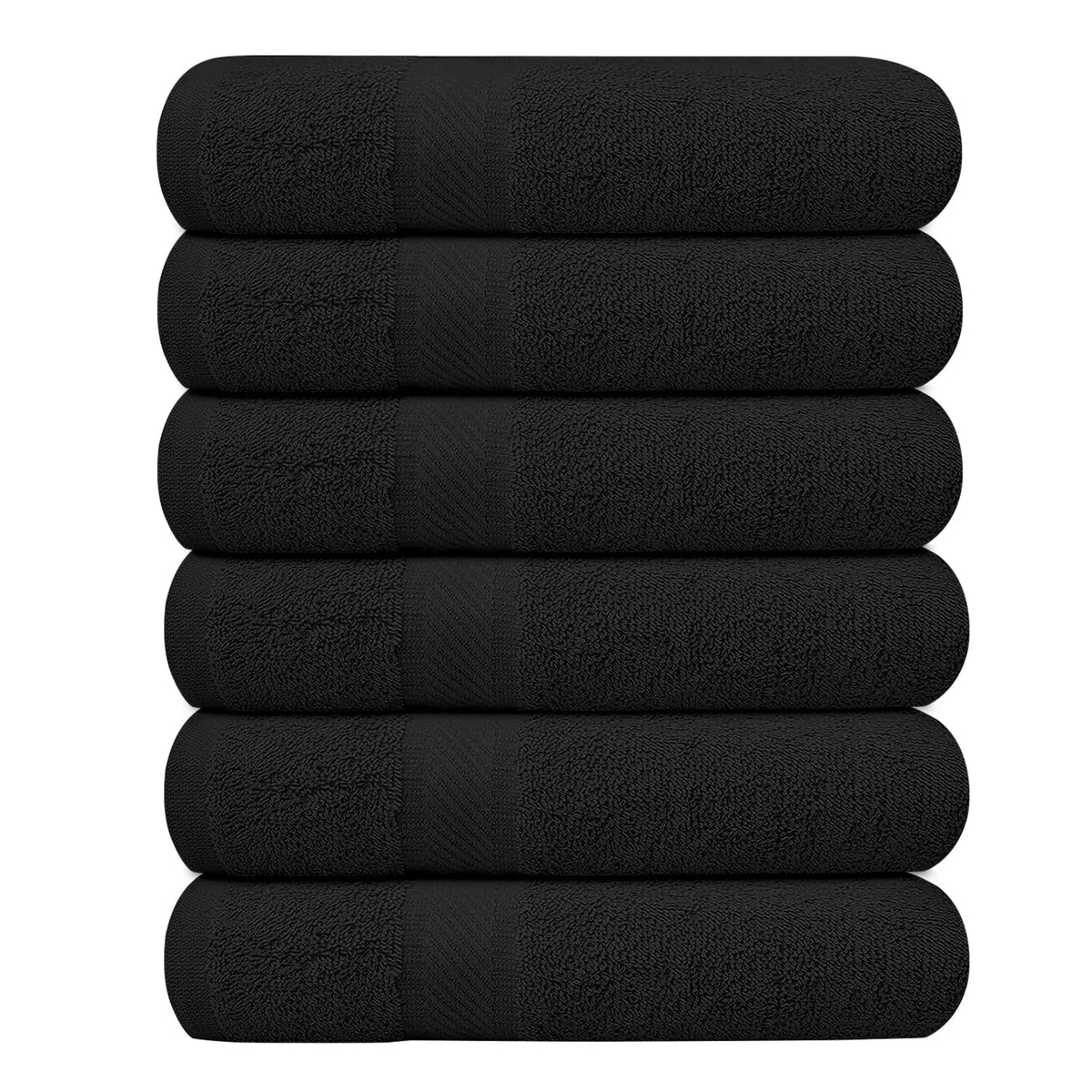KAHAF COLLECTION 6 Pack Bath Towels Set (27 x 54 Inches) 100% Ring Spun Cotton, Lightweight, Quick Dry, Highly Absorbent Towels Multicolor, (27x54) Inches