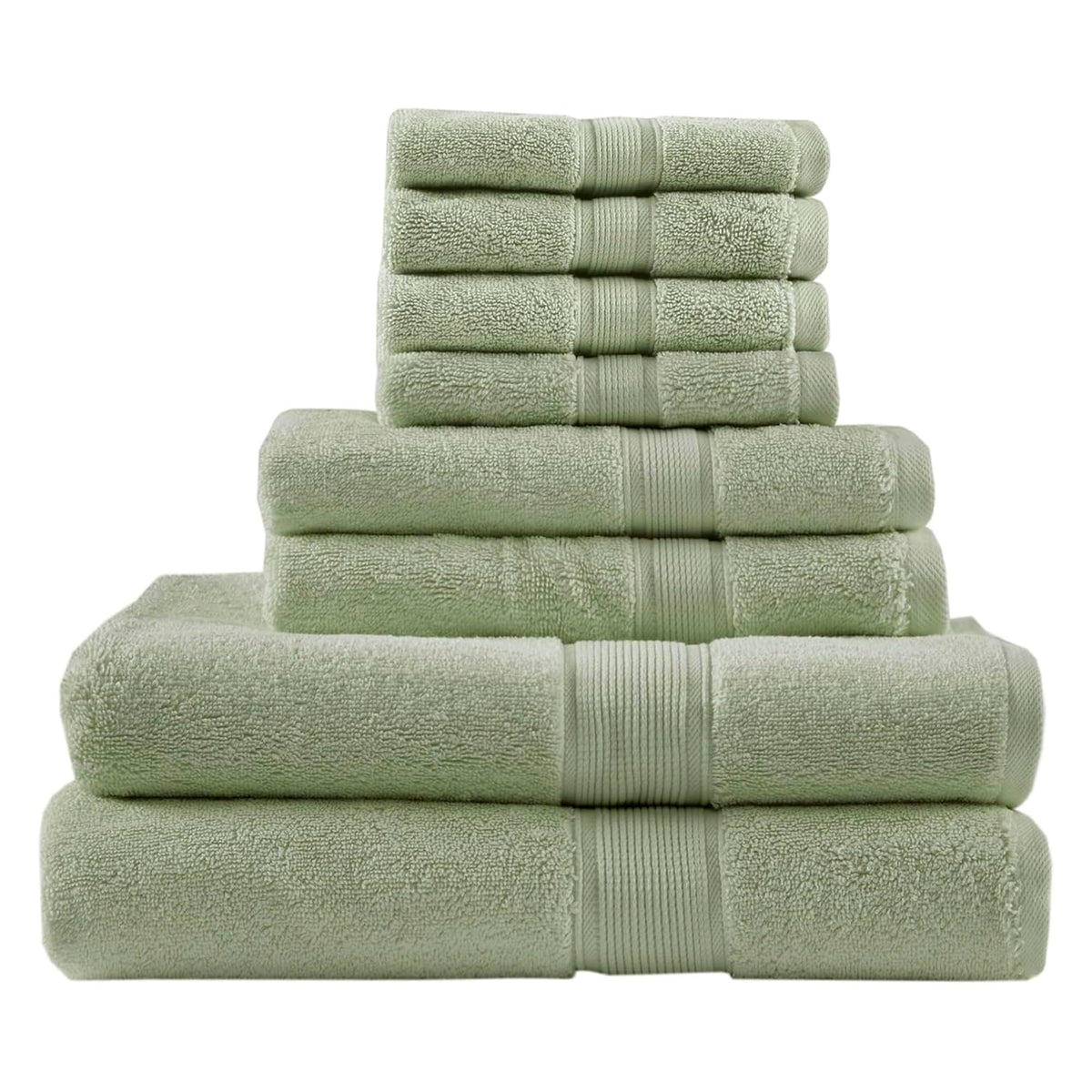 Madison Park 800GSM 100% Cotton Bathroom Bath Towel Set of 8, Cream
