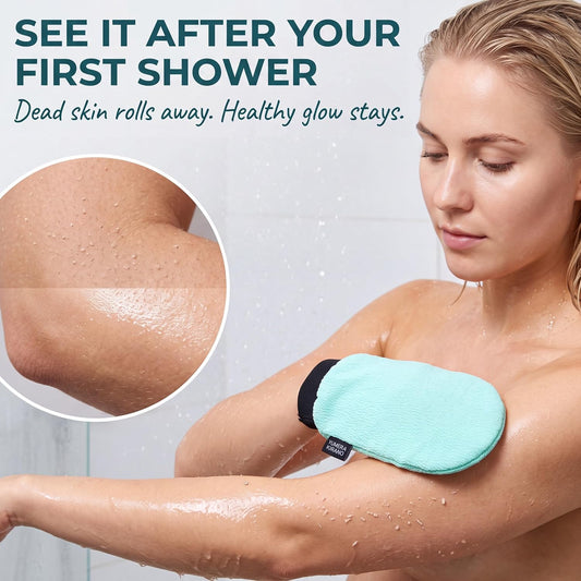 Exfoliating Glove, Korean Mitt & Body Scrubber Loofah Washcloth for Shower
