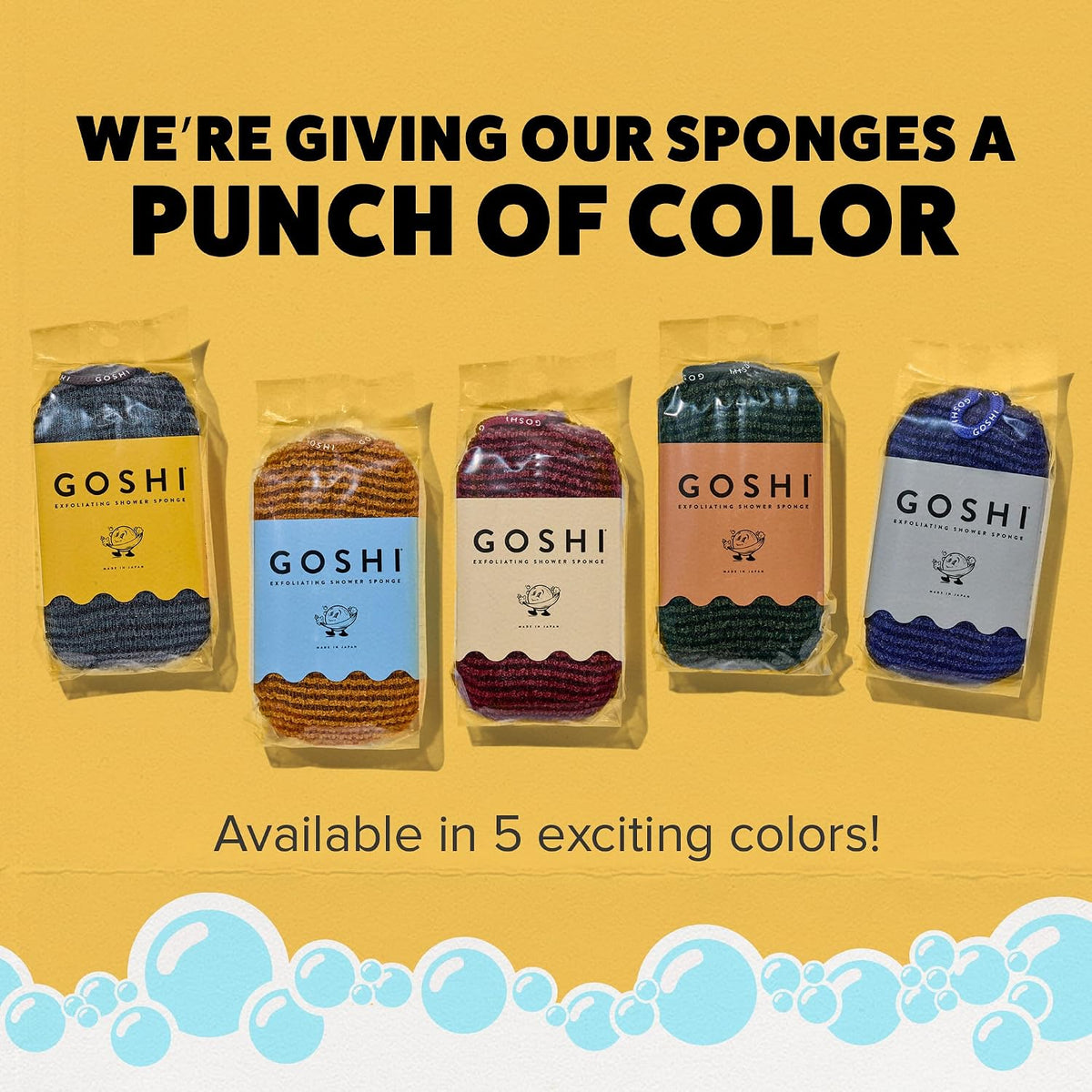 Goshi Exfoliating Shower Sponge- Grey, Rapid-Drying, Rip Resistant