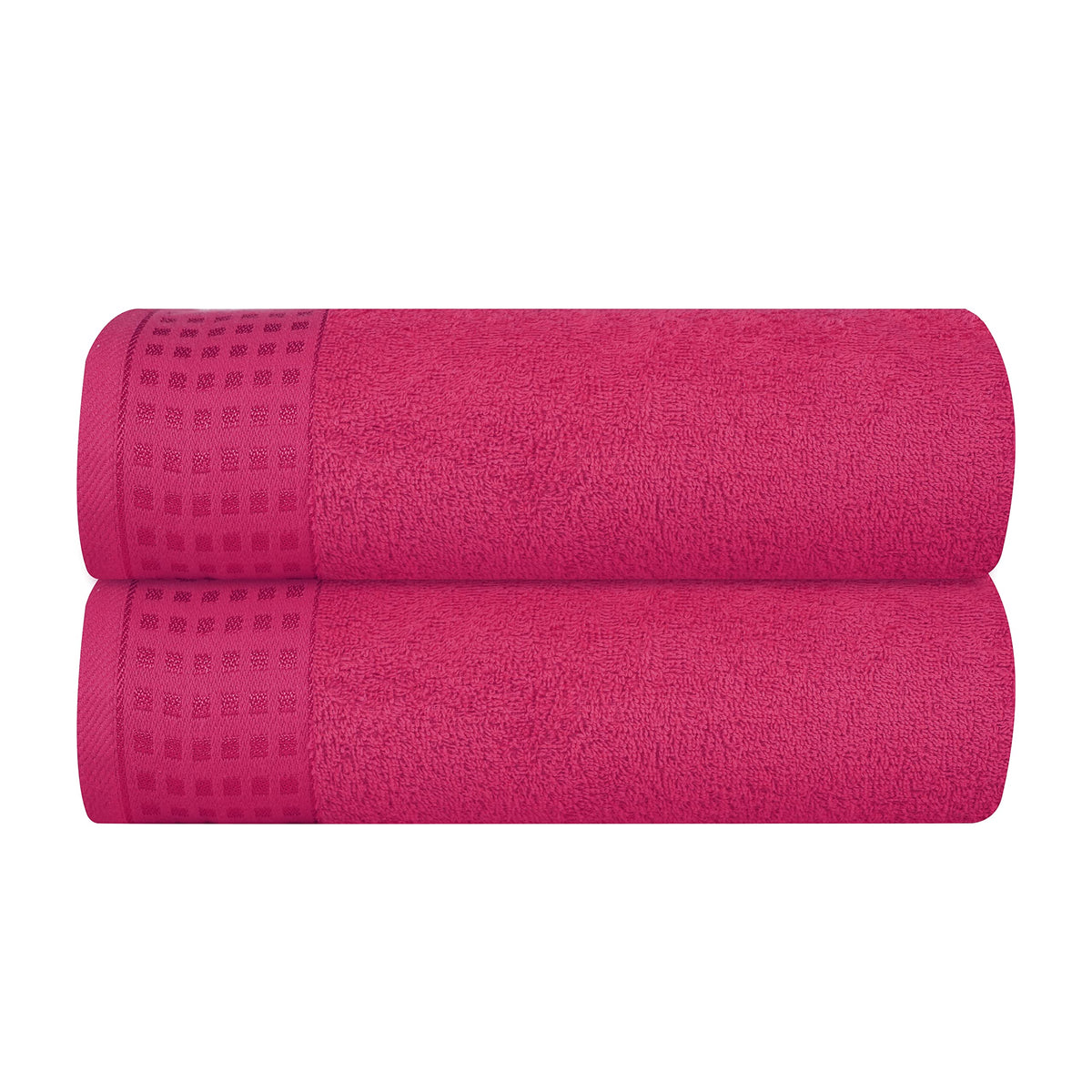 GLAMBURG 100% Cotton 2 Pack Oversized Bath Towel Set 28x55 Inches, Ultra Soft Highly Absorbant Compact Quickdry & Lightweight Large Bath Towels, Ideal for Gym Travel Camp Pool - Black