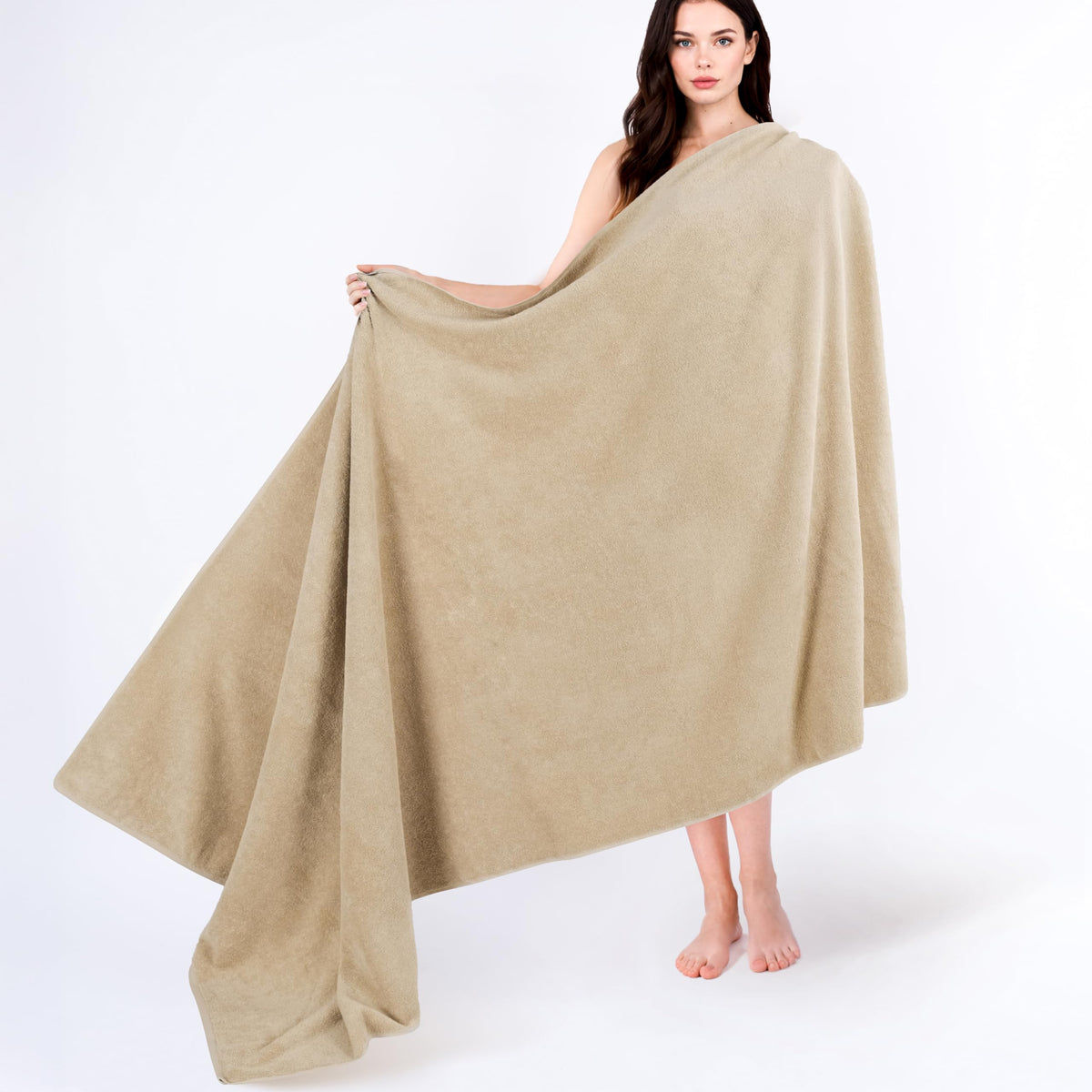 Cotton Paradise 100% Cotton Turkish Towel Set, Soft Absorbent Quick Dry, 6 Piece Towel Set, Beige