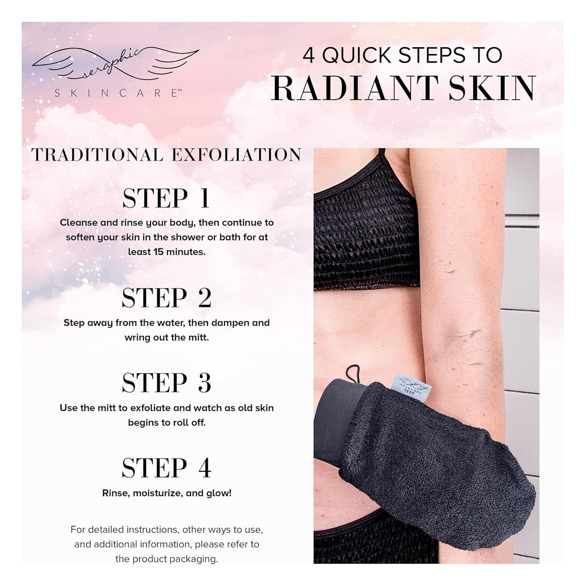 Deep Exfoliating Glove for Body 1pc - Exfoliating Body Scrubber for Shower