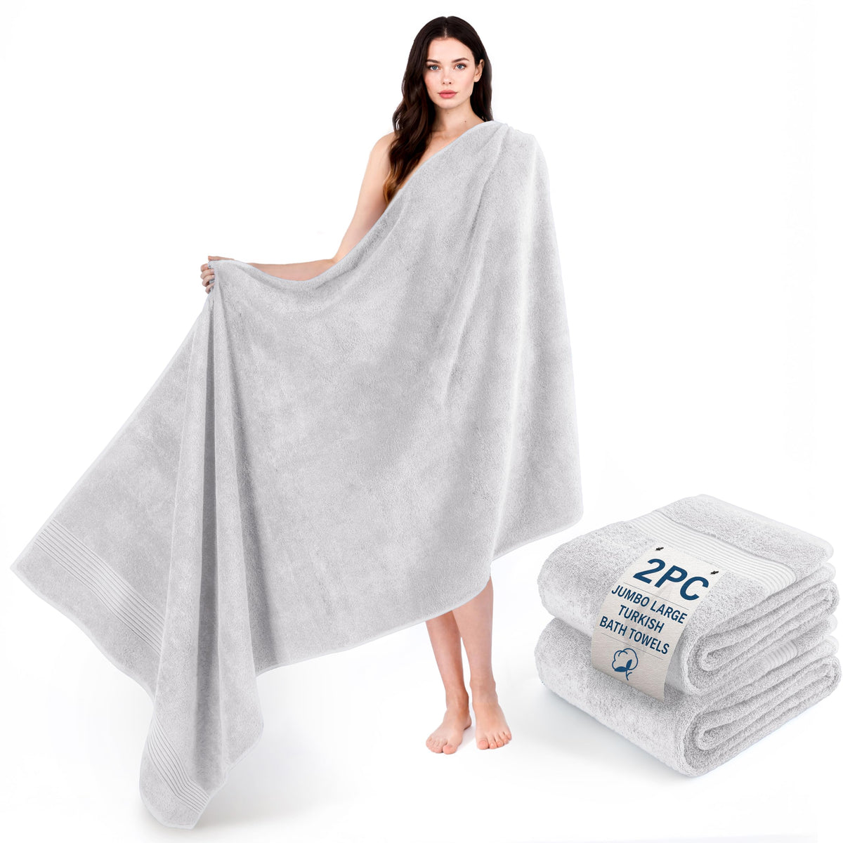 Cotton Paradise 100% Cotton Turkish Towel Set, Soft Absorbent Quick Dry, 6 Piece Towel Set, Beige