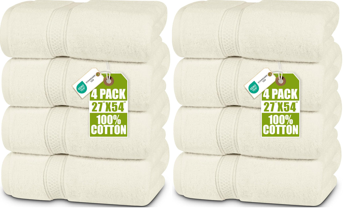Utopia Towels 4 Pack Premium Bath Towels, 27x54 in, 600 GSM Cotton Black
