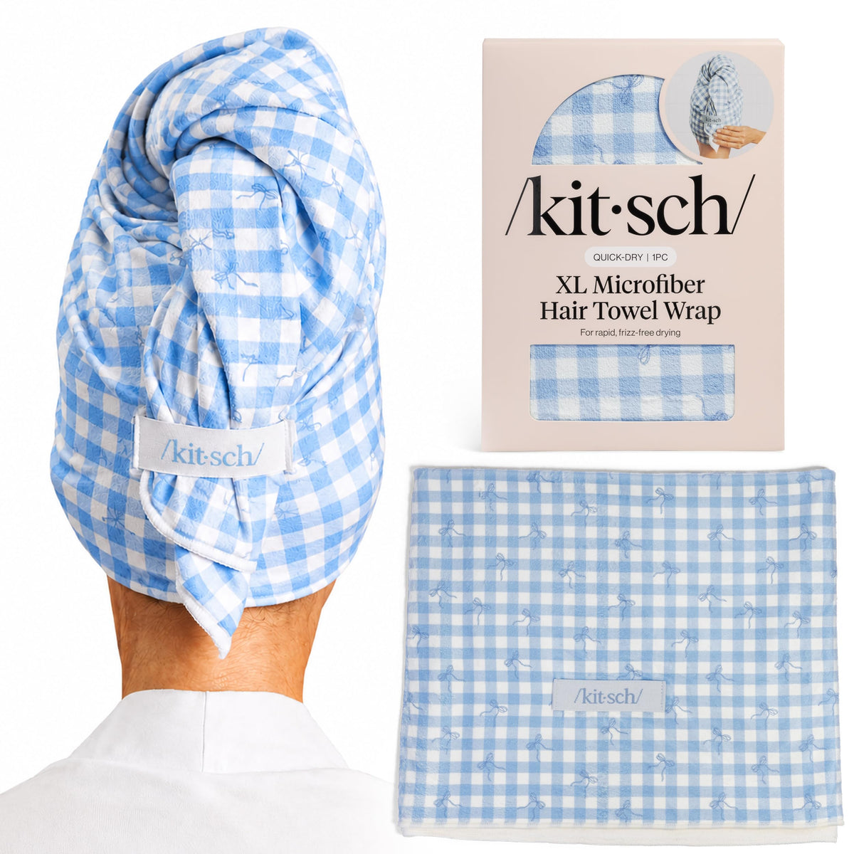 Kitsch XL Microfiber Hair Towel Wrap for Women