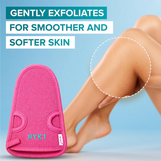 NYK1 DEEP Exfoliating Exfolimitt Body Mitt for Dead Skin Removal | Pink