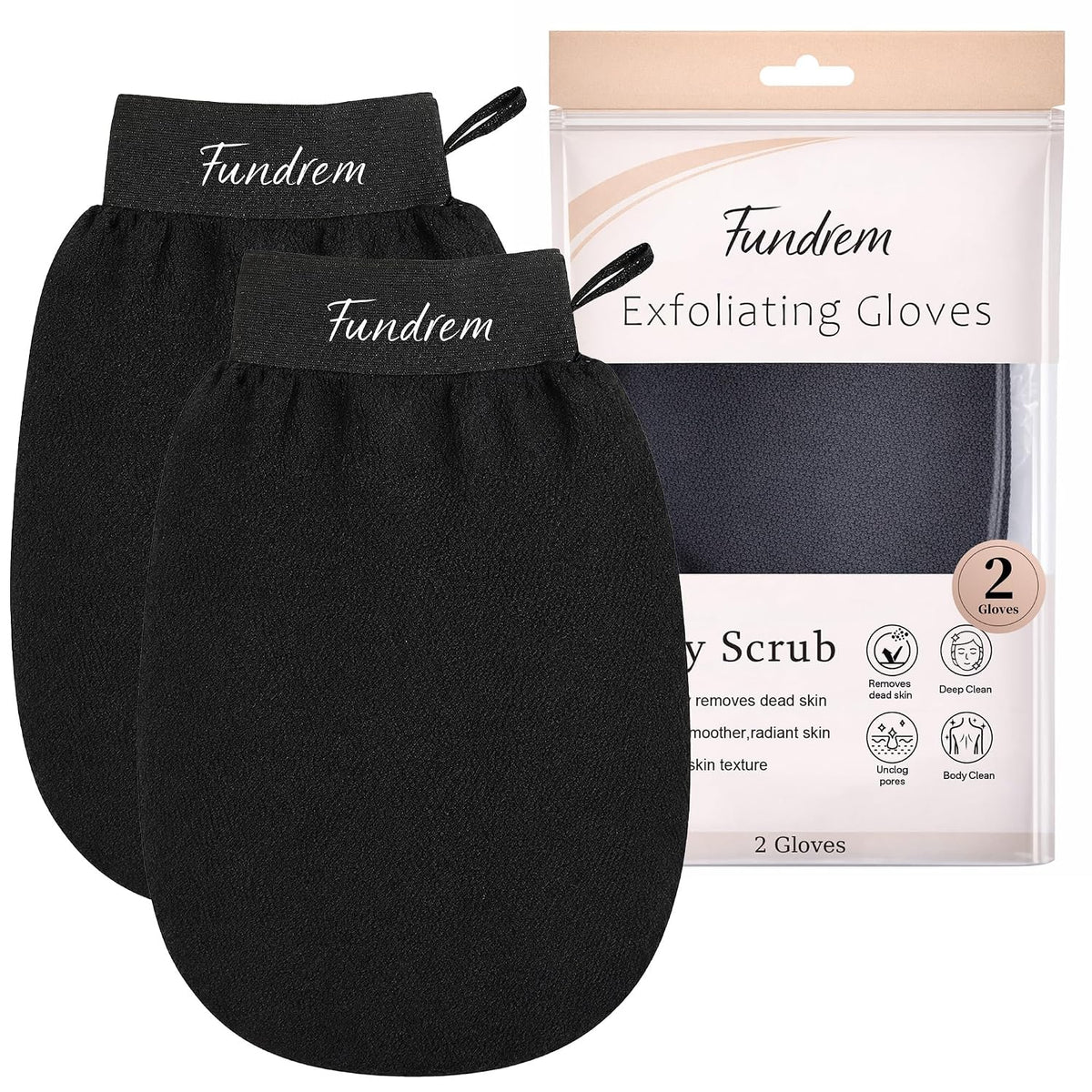 Exfoliating Glove 2 Pack, Korean Exfoliating Mitt, Body Scrubber Exfoliator