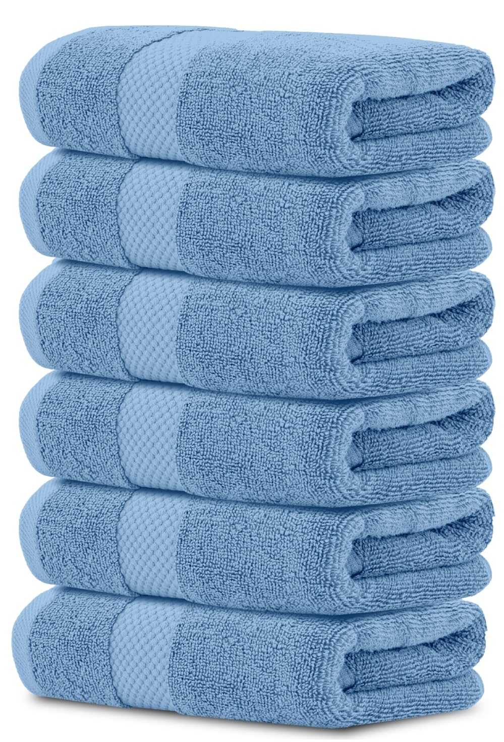 White Classic Luxury White Hand Towels - 100% Turkish Cotton, 16x30, 6 Pack