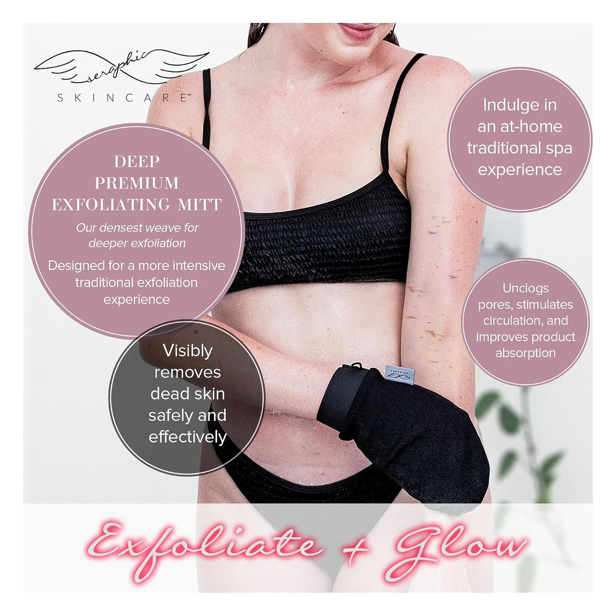 Deep Exfoliating Glove for Body 1pc - Exfoliating Body Scrubber for Shower