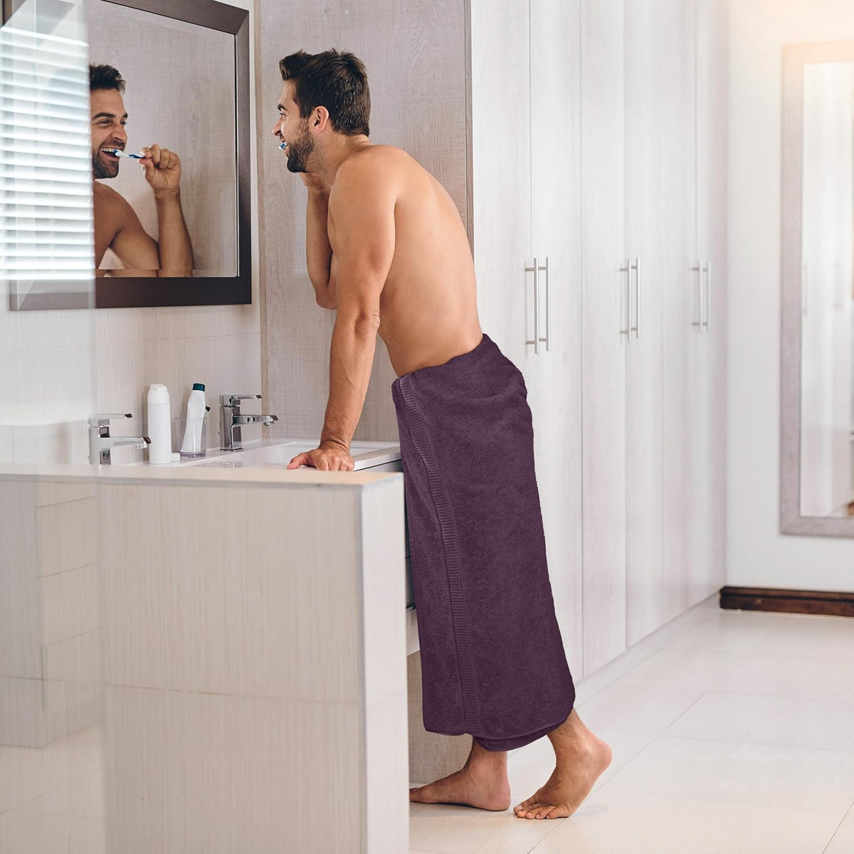 Utopia Towels Jumbo Bath Sheets, 2 Pack, 35x70 in, 600 GSM Cotton, Plum