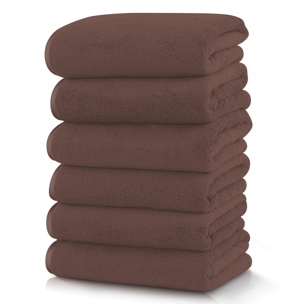 TENSTARS Luxury Silk Hemming Towel Set - Light Thin Quick Drying - 2 Bath Towels 2 Hand Towels 2 Washcloths - Ultra Soft Microfiber, for Bath Fitness, Sports, Yoga, Travel (Dark Grey 6 Pieces)
