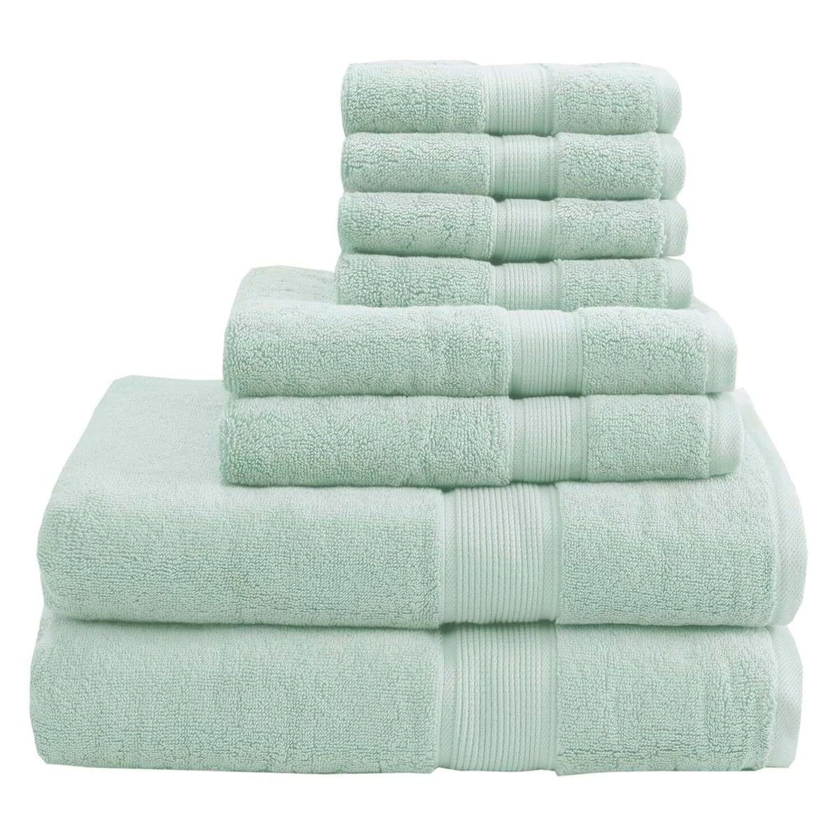 Madison Park 800GSM 100% Cotton Bathroom Bath Towel Set of 8, Cream