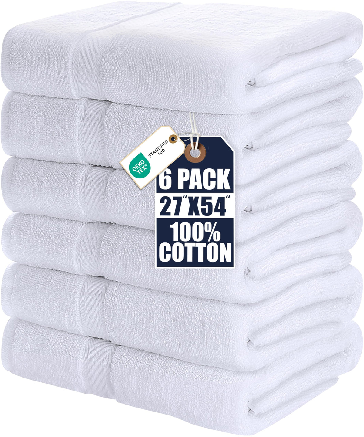 Utopia Towels 6 Pack Medium Bath Towels, 24x48 in, 500 GSM Cotton, Grey