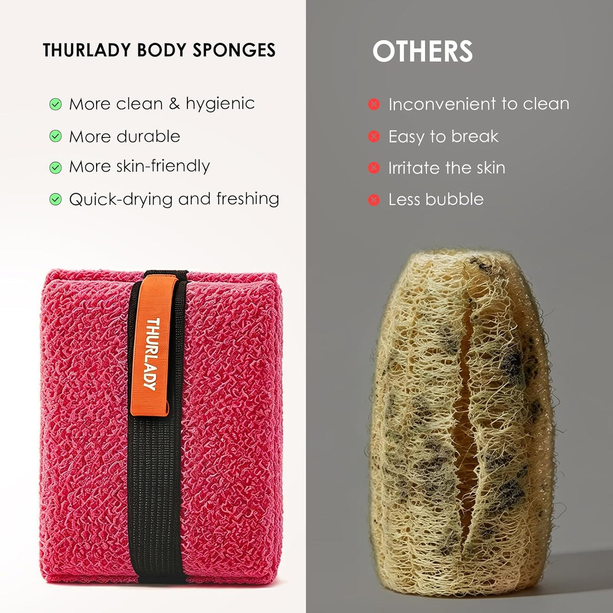 Exfoliating Body Scrubber, Rough Body Scrubber Exfoliator, 2 Pack