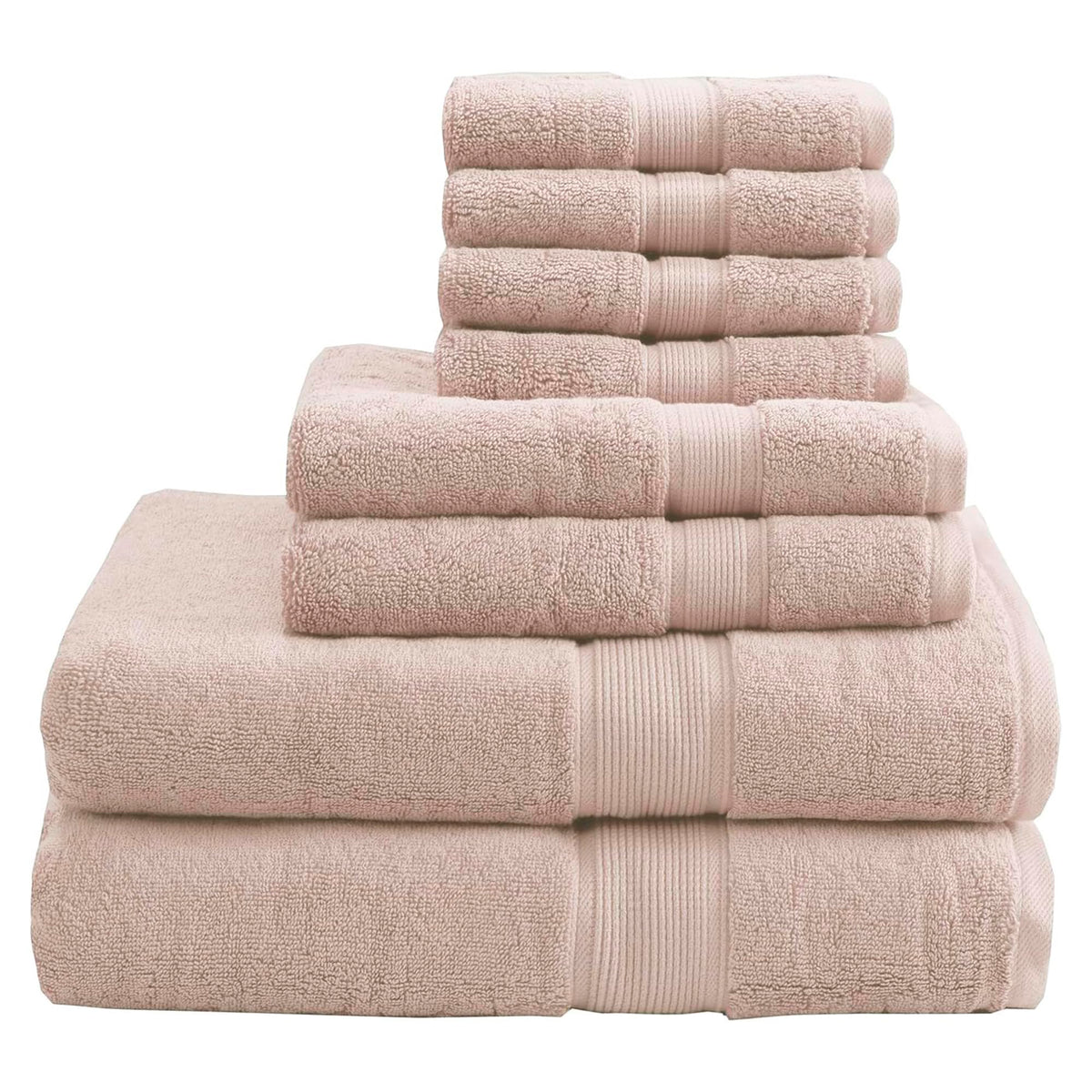 Madison Park 800GSM 100% Cotton Bathroom Bath Towel Set of 8, Cream