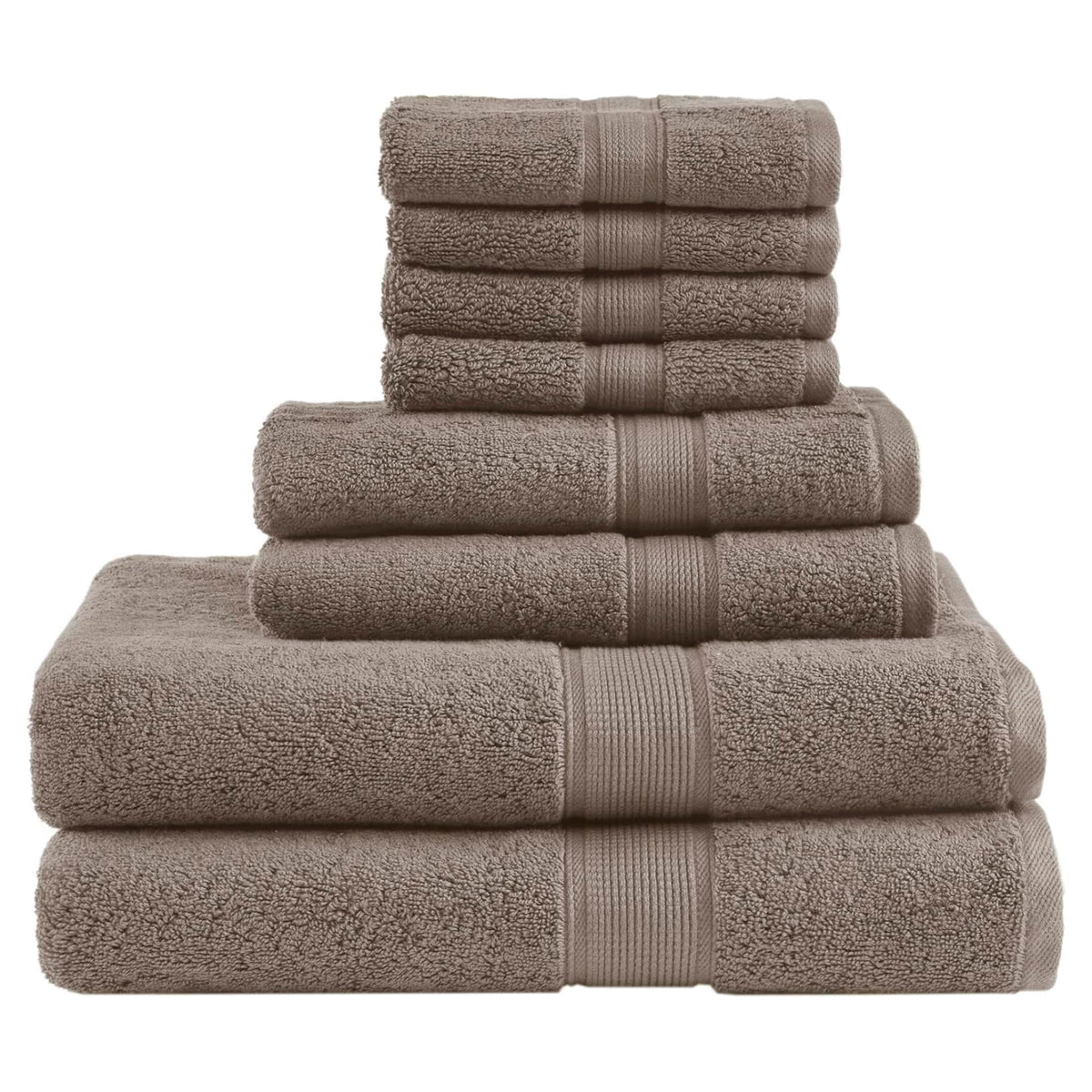 Madison Park 800GSM 100% Cotton Bathroom Bath Towel Set of 8, Cream