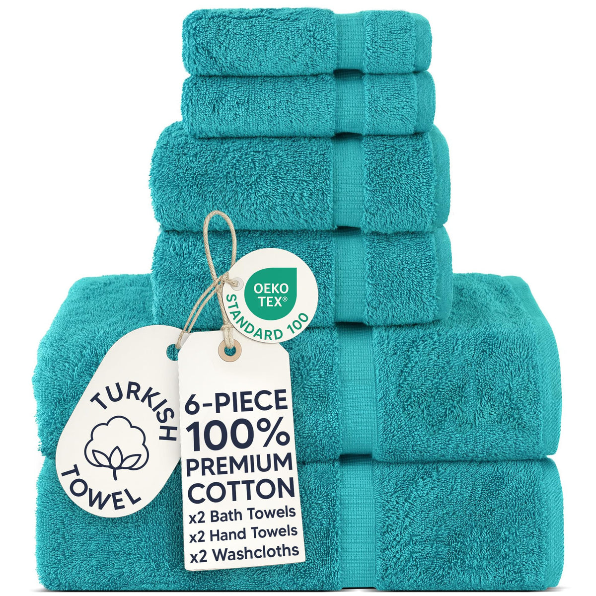 Chakir Turkish Linens 100% Cotton 4-Pack Bath Towels 27x54, Gray