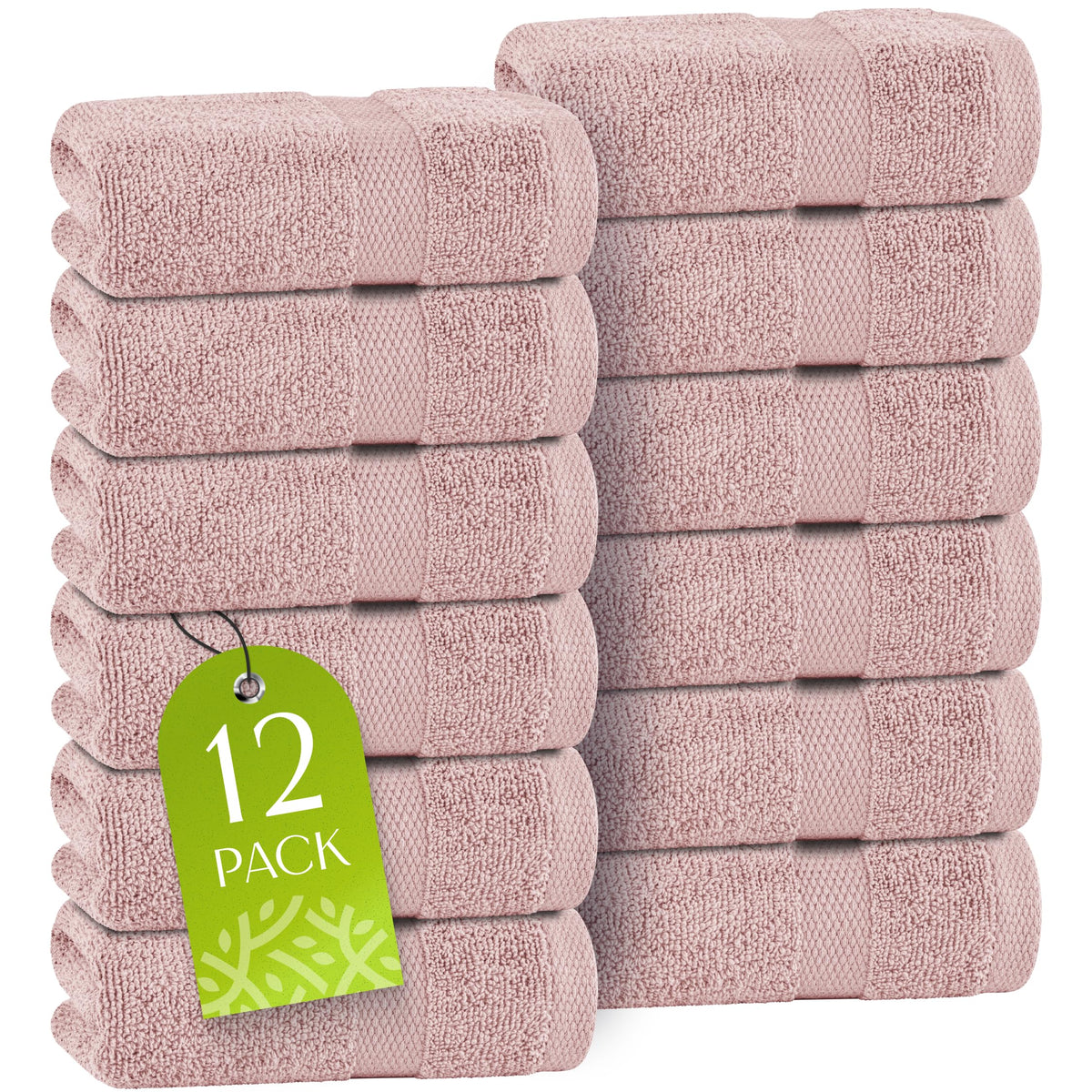 White Bath Towel Set of 6 - 100% Cotton Highly Absorbent Towels for Bathroom, 2 Luxury Bath Towels 650GSM, 2 Hand Towels, 2 Washcloths