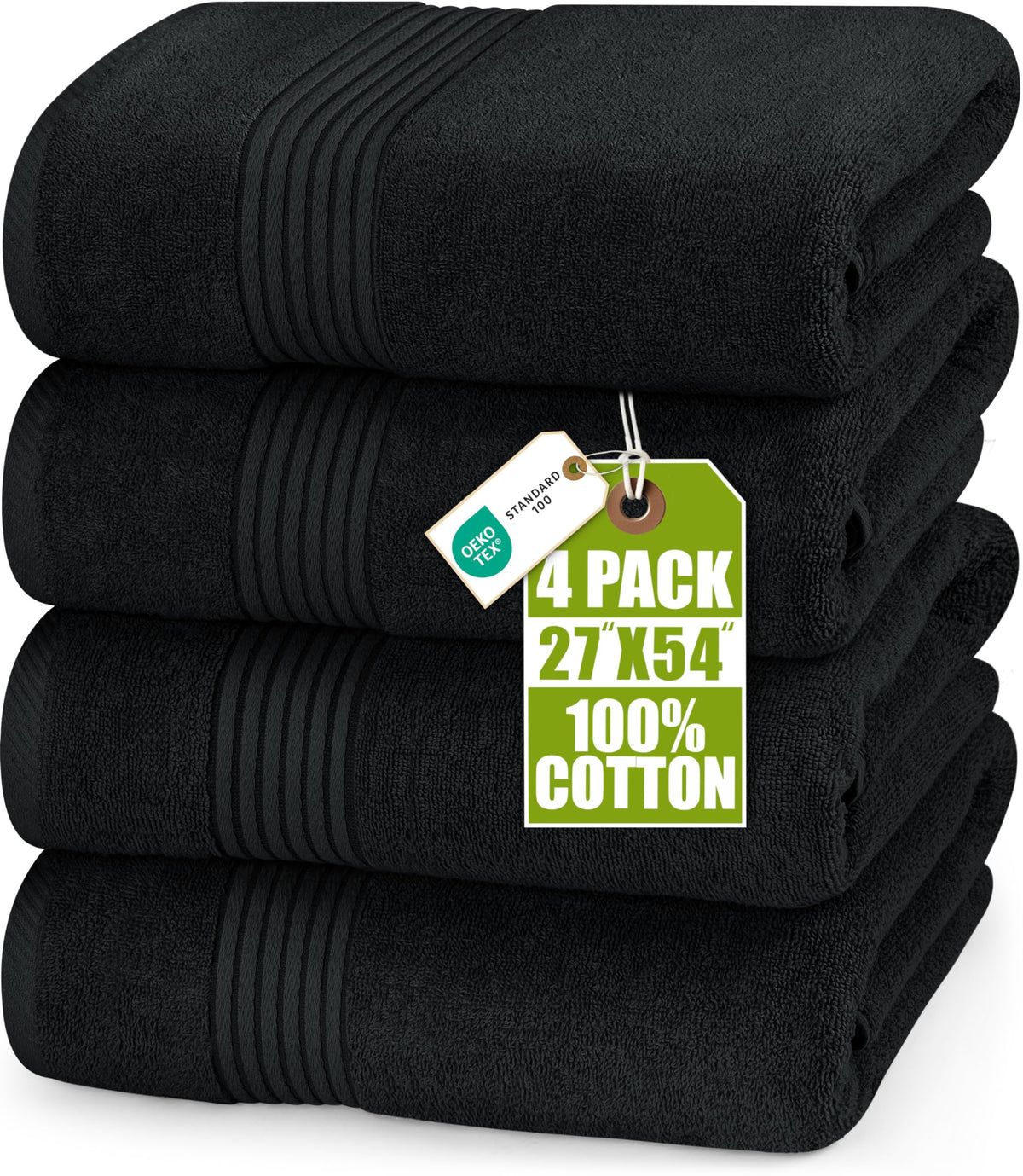 Utopia Towels Luxurious Bath Towels Set, 27x54 in, 4 Pack, Soft, White