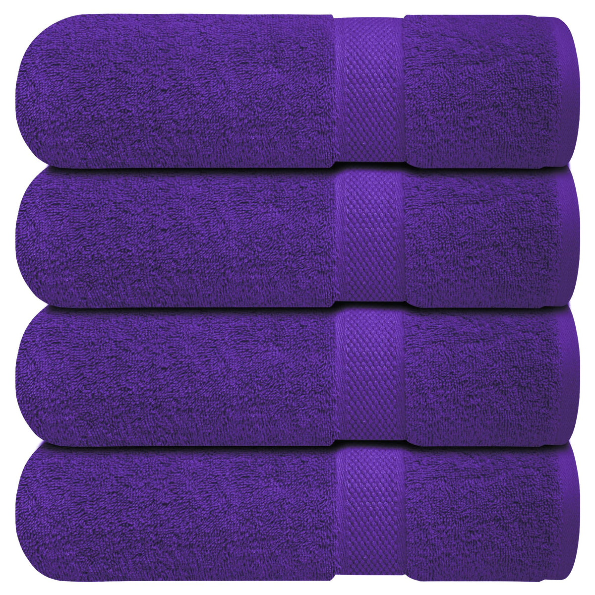 Infinitee Xclusives 100% Ring-Spun Cotton Bath Towels for Bathroom - Pack 4