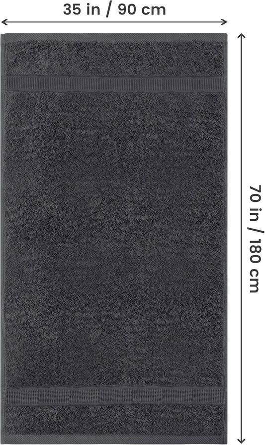 Utopia Towels Jumbo Bath Sheets, 2 Pack, 35x70 in, 600 GSM Cotton, Grey