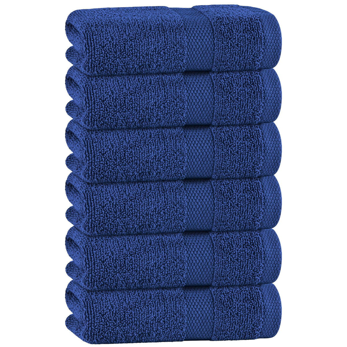 White Bath Towel Set of 6 - 100% Cotton Highly Absorbent Towels for Bathroom, 2 Luxury Bath Towels 650GSM, 2 Hand Towels, 2 Washcloths