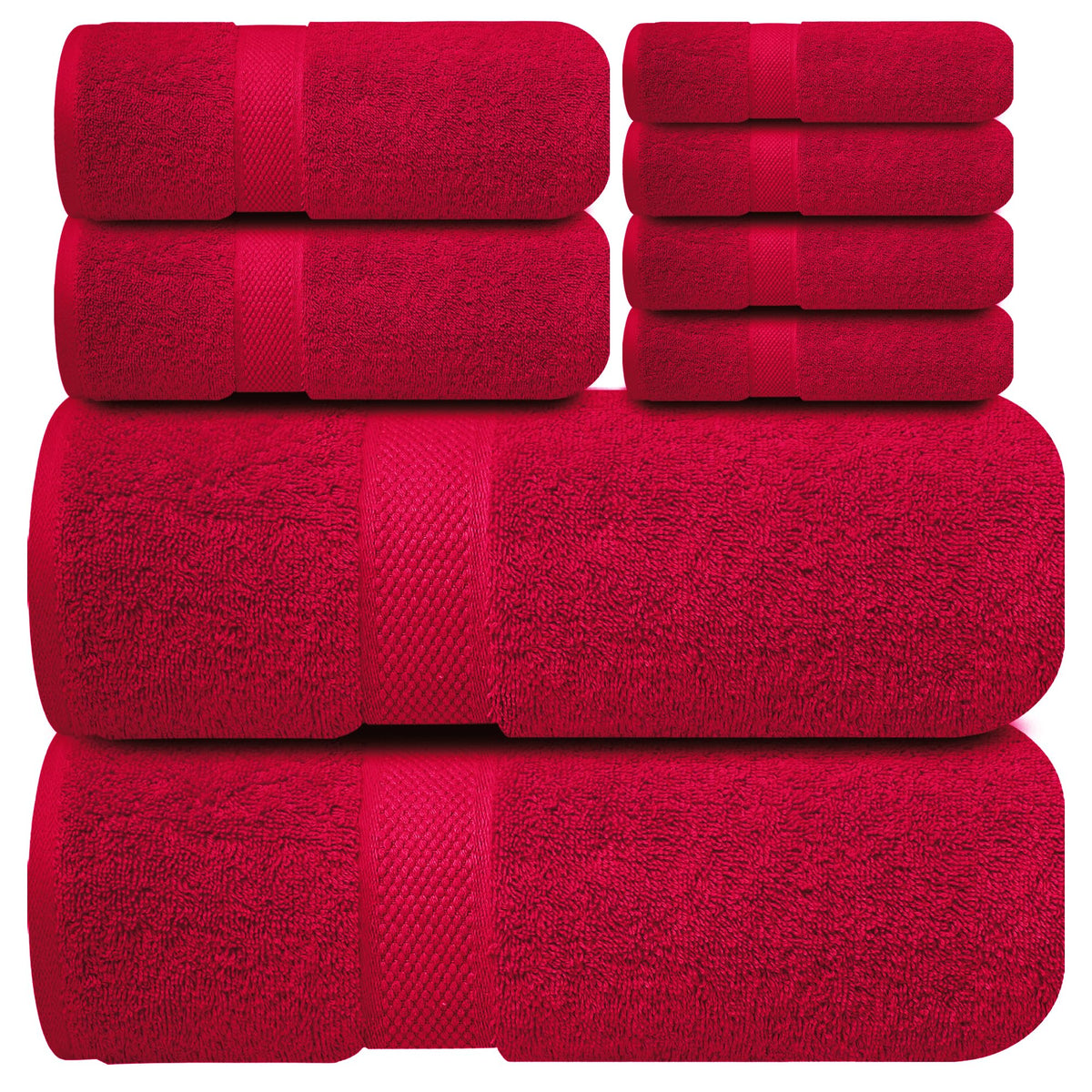 Infinitee Xclusives 100% Ring-Spun Cotton Bath Towels for Bathroom - Pack 4