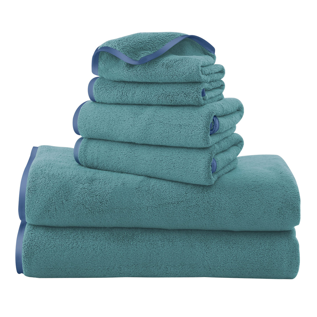 TENSTARS Luxury Silk Hemming Towel Set - Light Thin Quick Drying - 2 Bath Towels 2 Hand Towels 2 Washcloths - Ultra Soft Microfiber, for Bath Fitness, Sports, Yoga, Travel (Dark Grey 6 Pieces)