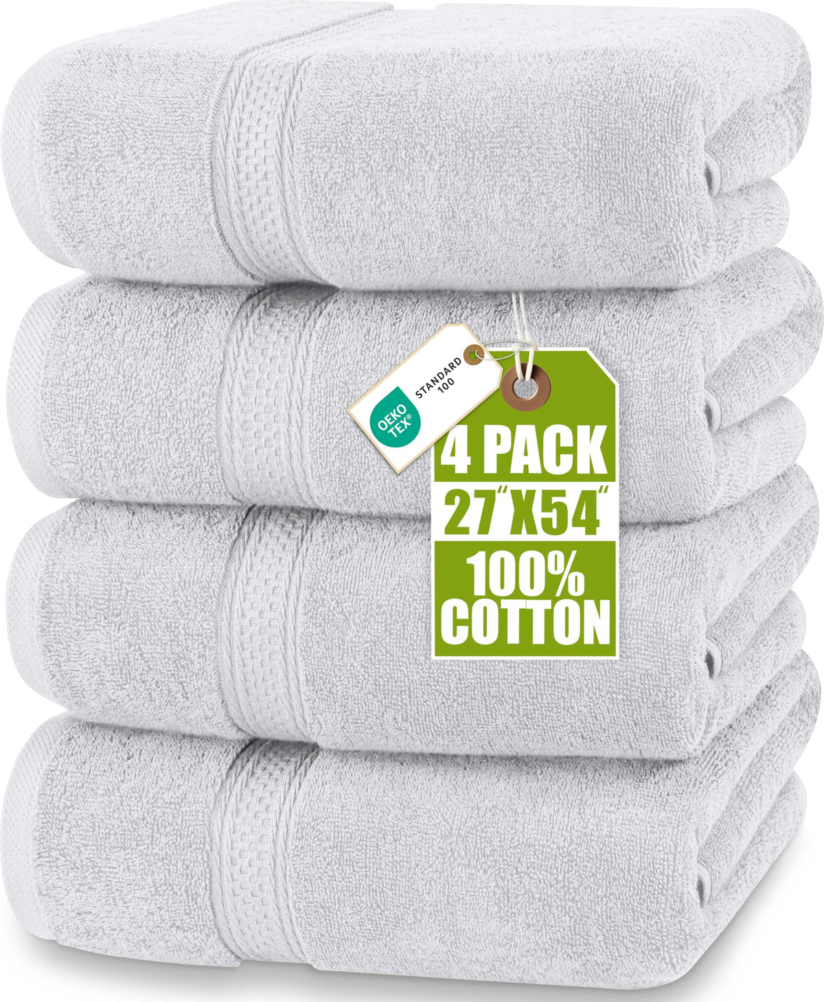 Utopia Towels 4 Pack Premium Bath Towels, 27x54 in, 600 GSM Cotton Black