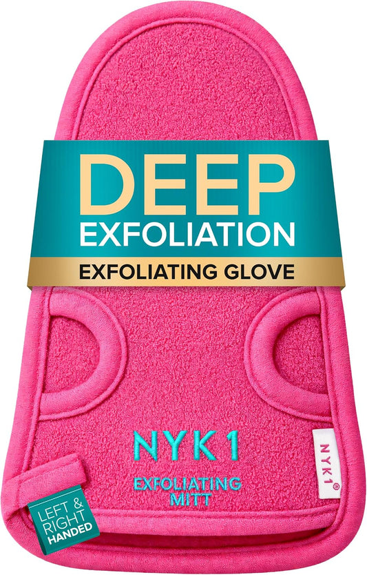 NYK1 DEEP Exfoliating Exfolimitt Body Mitt for Dead Skin Removal | Pink