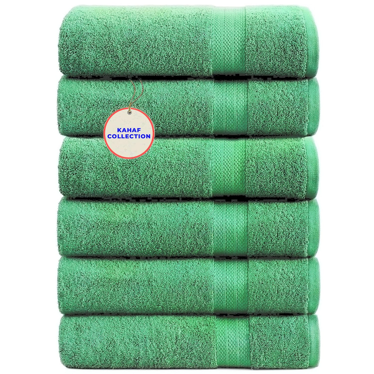 KAHAF COLLECTION 100% Cotton Bath Towels, 24x48 Pack of 6 Towels, Quick Dry, Highly Absorbent, Soft Feel Towel, Gym, Spa, Bathroom, Shower, Pool, Luxury Soft Towels (Grey, 24x48-6 Pack)