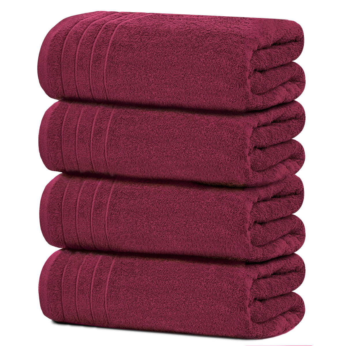 Tens Towels 4 Piece Extra Large Bath Towels 30 x 60 Inches, Dark Grey