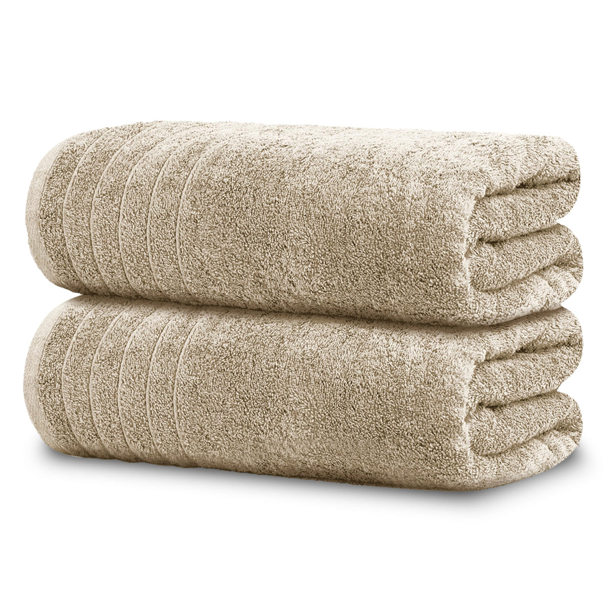 Tens Towels 2 Piece Extra Large Bath Sheets 35 x 70 Inches, Beige
