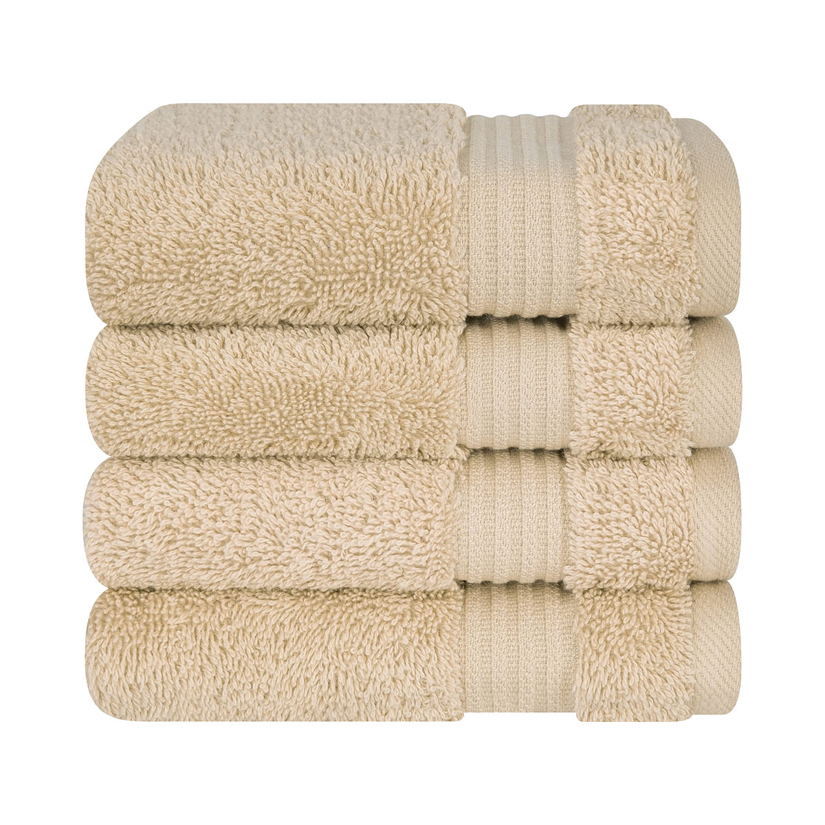 Cotton Paradise 100% Cotton Turkish Towel Set, Soft Absorbent Quick Dry, 6 Piece Towel Set, Beige