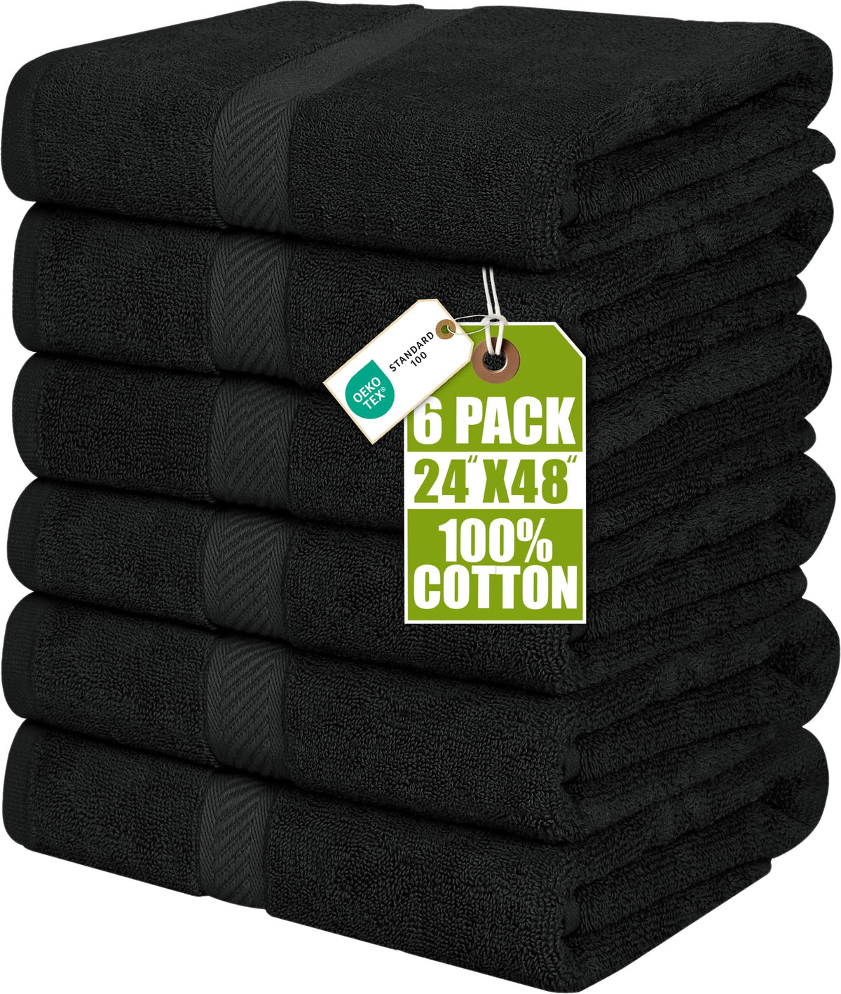 Utopia Towels 6 Pack Medium Bath Towels, 24x48 in, 500 GSM Cotton, White